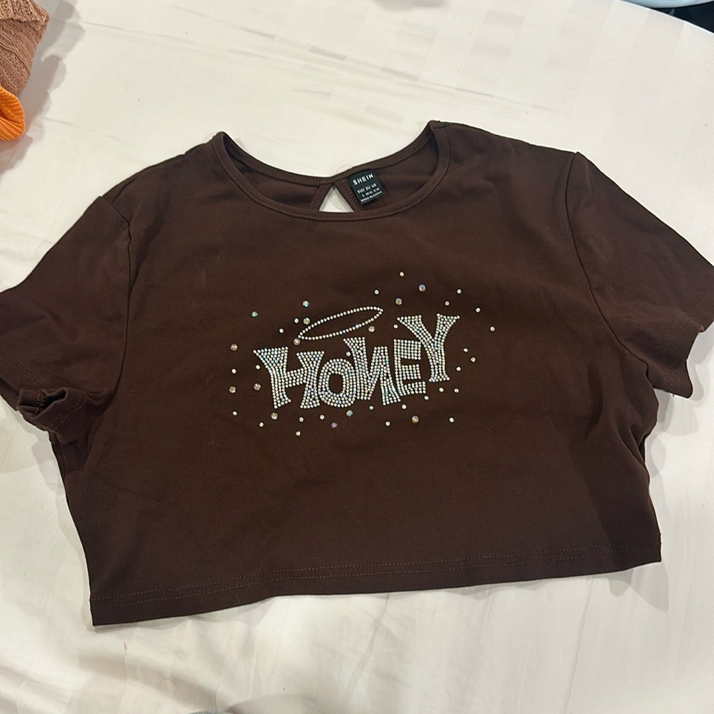 Brown cropped top